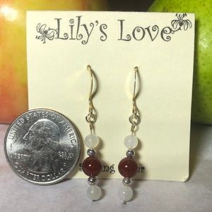 Carnelian and Moonstone Earrings